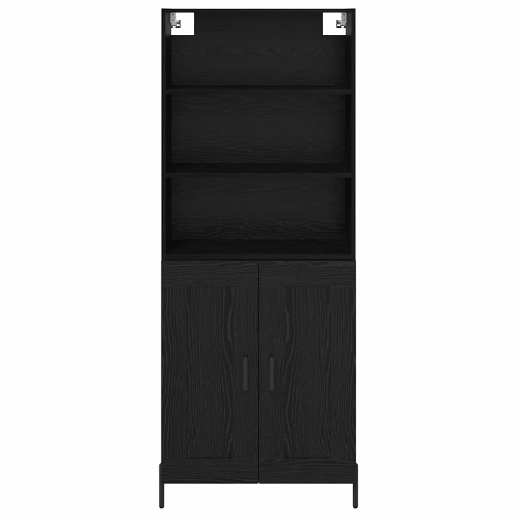 Highboard Schwarz Eichen-Optik 69,5 x 34 x 180 cm Holzwerkstoff