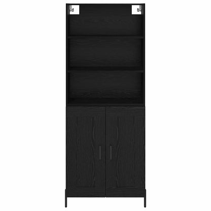 Highboard Schwarz Eichen-Optik 69,5 x 34 x 180 cm Holzwerkstoff