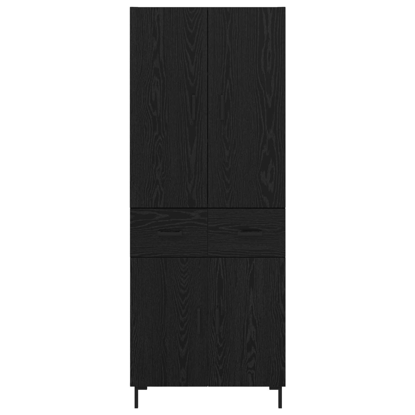 Highboard Schwarz Eichen-Optik 69,5 x 34 x 180 cm Holzwerkstoff