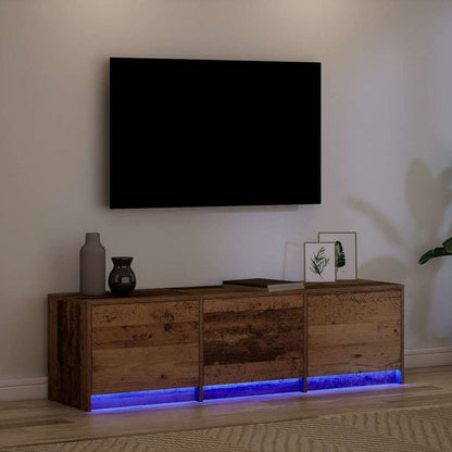 TV Schrank mit LEDs Altholz 140 x 34 x 40 cm Holzwerkstoff