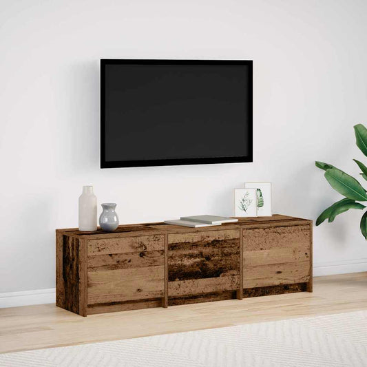 TV Schrank mit LEDs Altholz 140 x 34 x 40 cm Holzwerkstoff