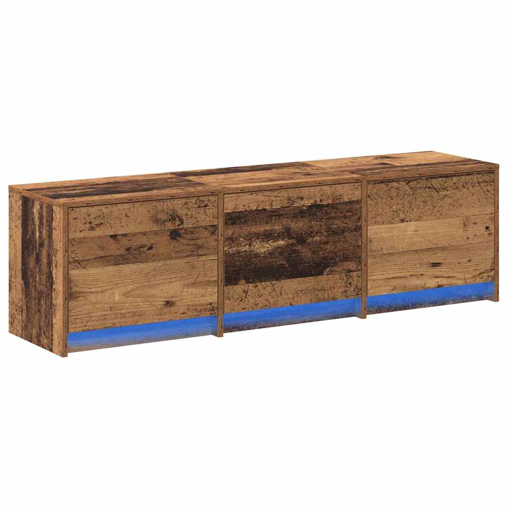 TV Schrank mit LEDs Altholz 140 x 34 x 40 cm Holzwerkstoff