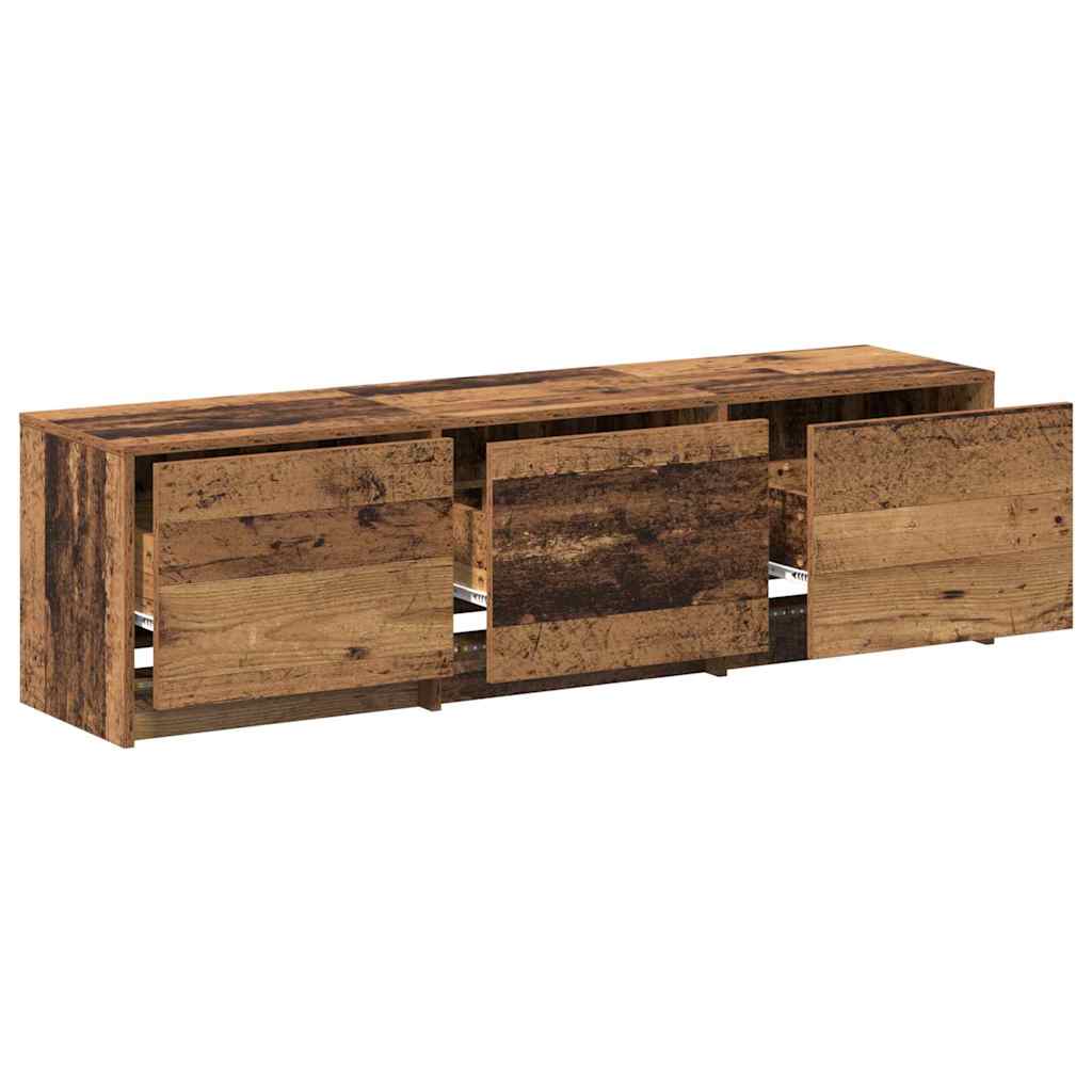 TV Schrank mit LEDs Altholz 140 x 34 x 40 cm Holzwerkstoff