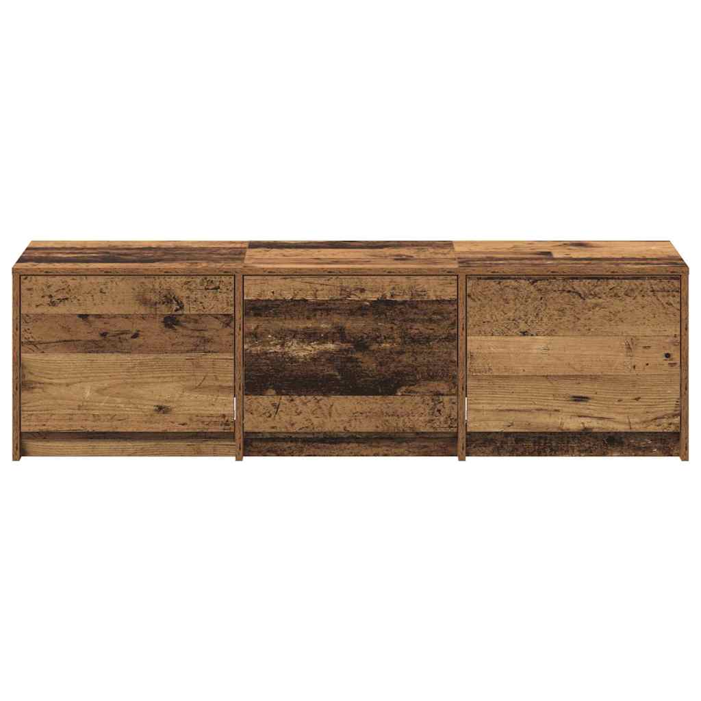 TV Schrank mit LEDs Altholz 140 x 34 x 40 cm Holzwerkstoff