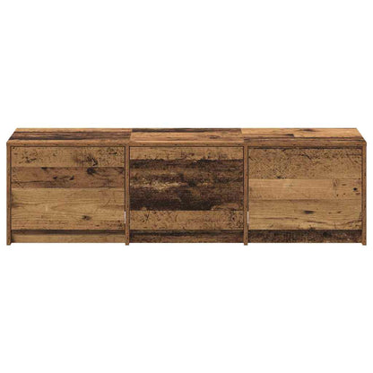 TV Schrank mit LEDs Altholz 140 x 34 x 40 cm Holzwerkstoff