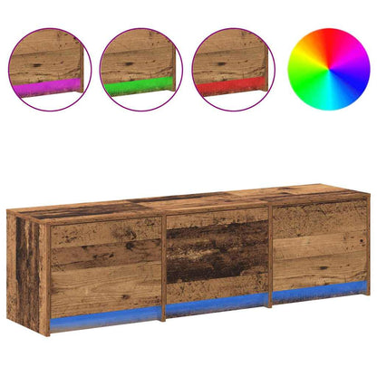 TV Schrank mit LEDs Altholz 140 x 34 x 40 cm Holzwerkstoff