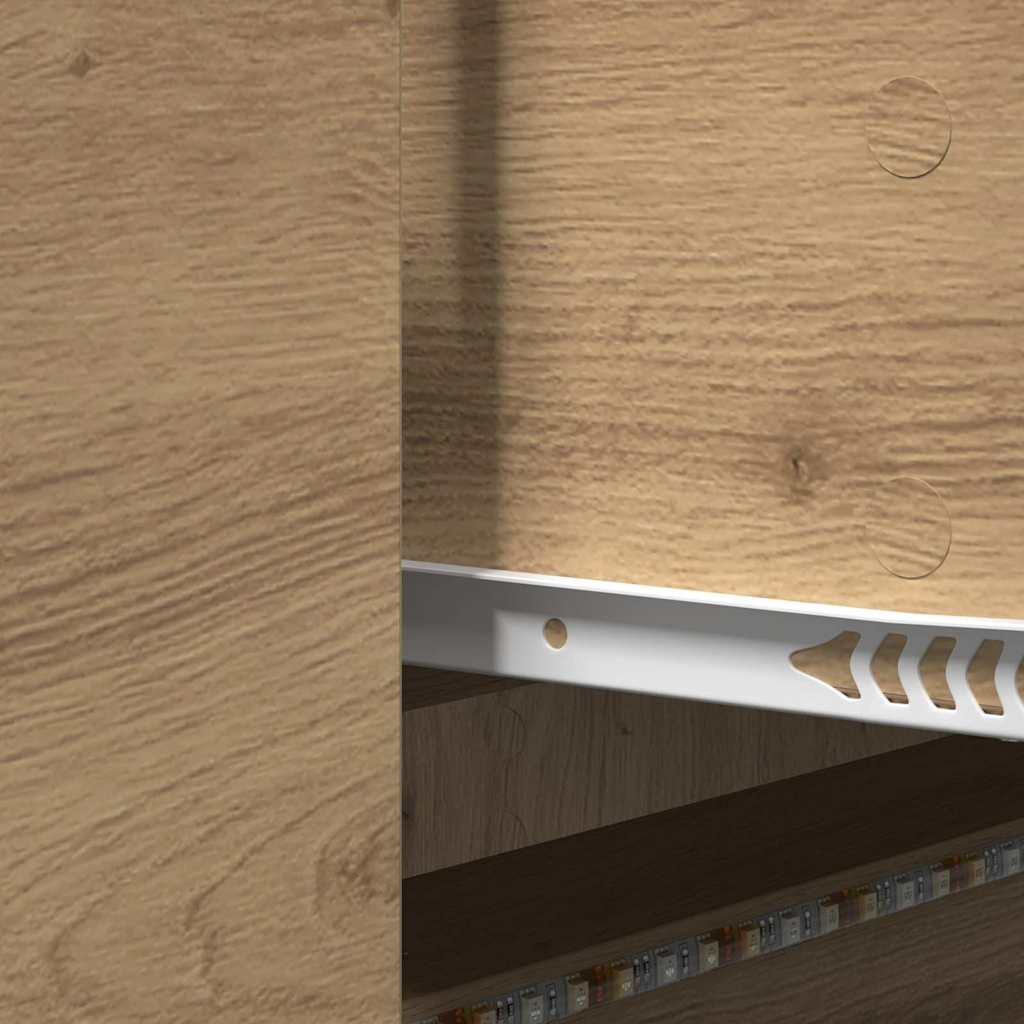 TV Schrank mit LEDs Kunsthandwerk Eiche 140 x 34 x 40 cm