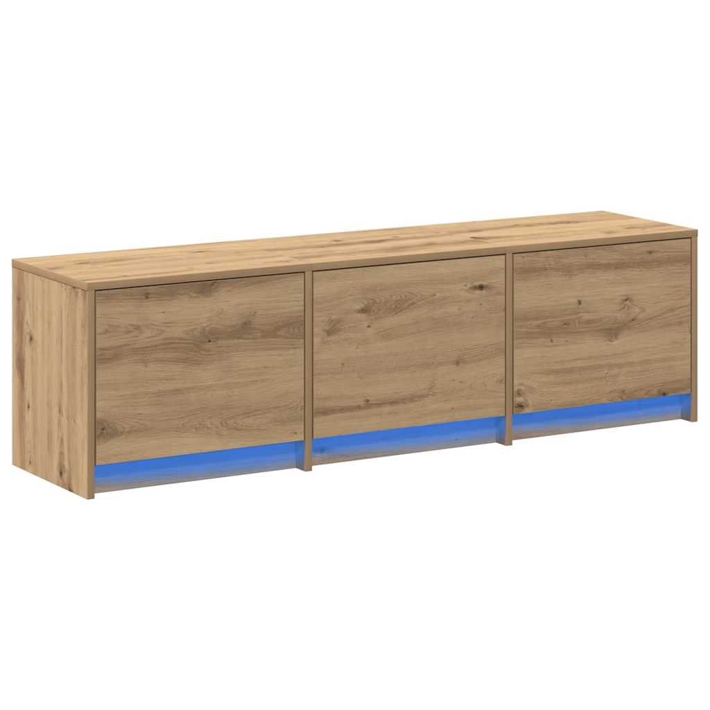 TV Schrank mit LEDs Kunsthandwerk Eiche 140 x 34 x 40 cm