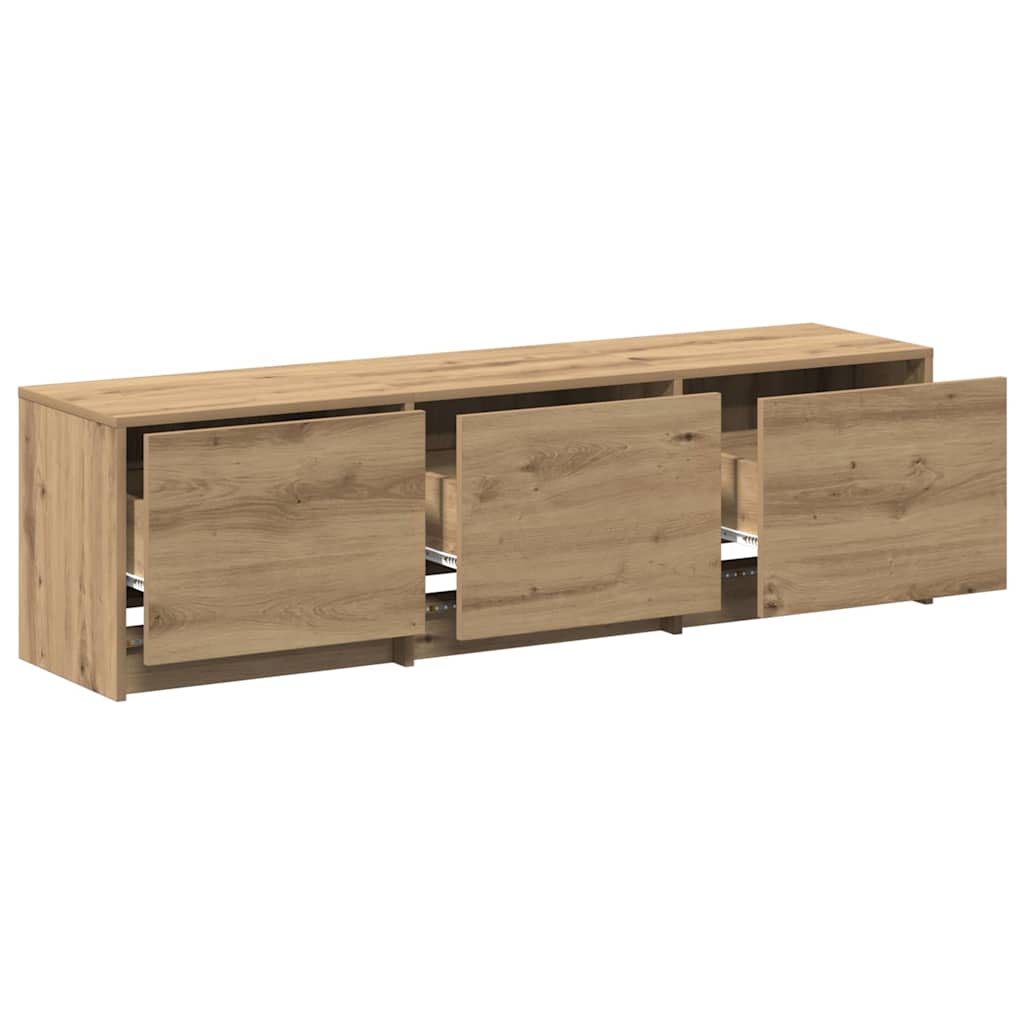 TV Schrank mit LEDs Kunsthandwerk Eiche 140 x 34 x 40 cm