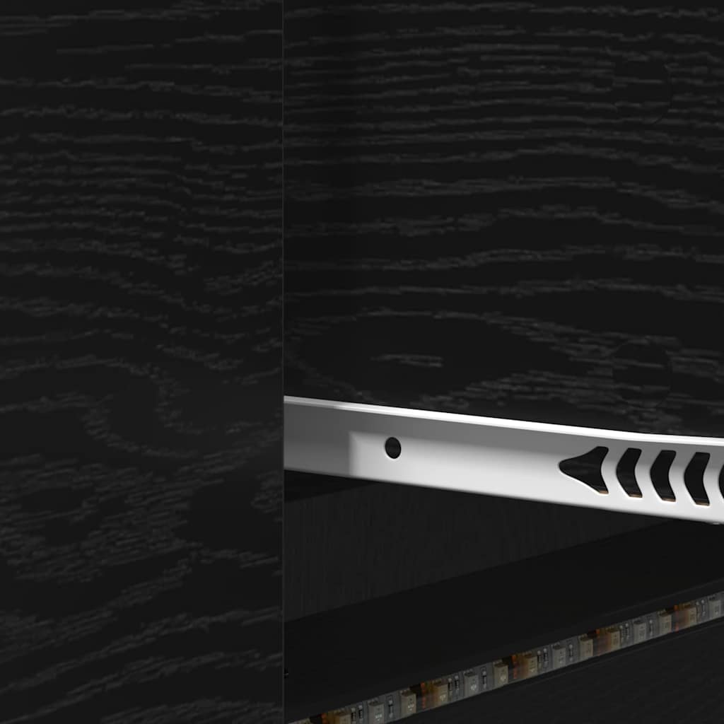 TV Schrank mit LEDs Schwarz Eichen-Optik 140 x 34 x 40 cm