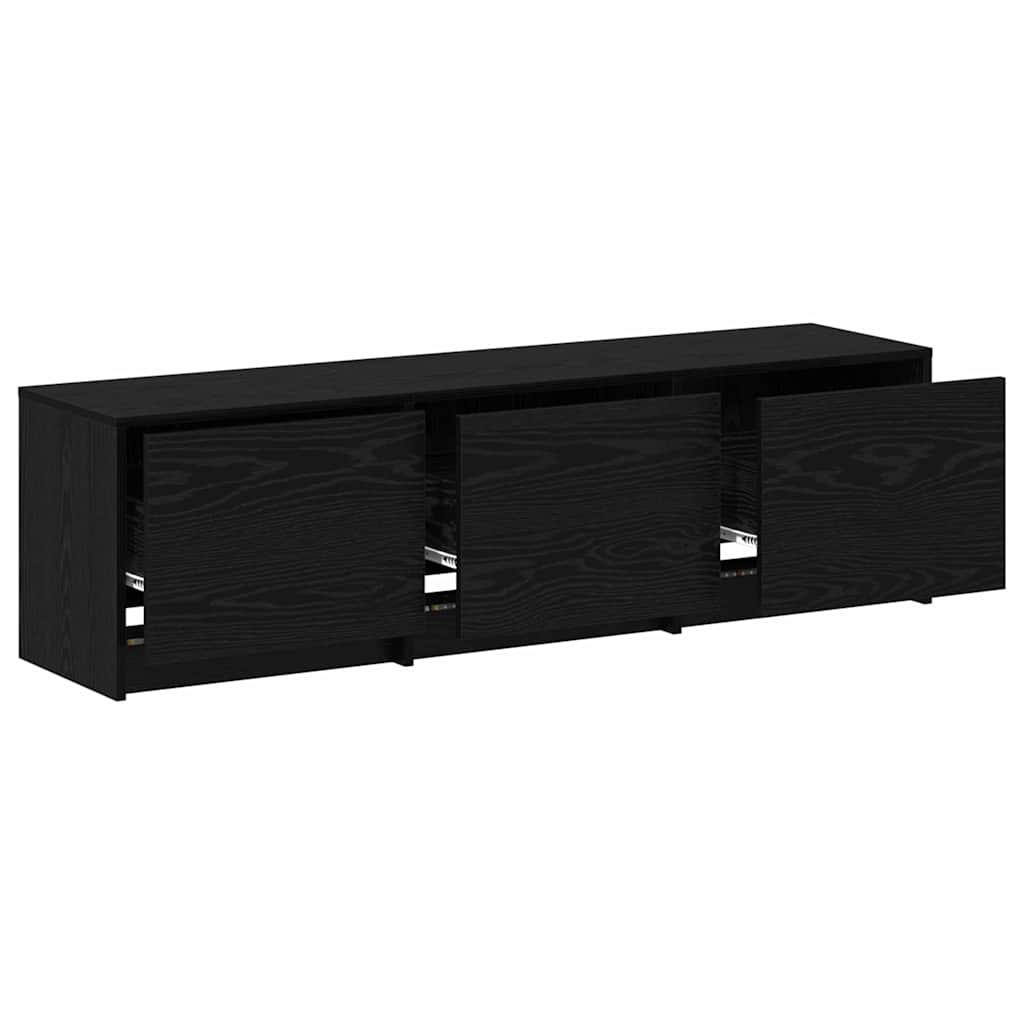TV Schrank mit LEDs Schwarz Eichen-Optik 140 x 34 x 40 cm