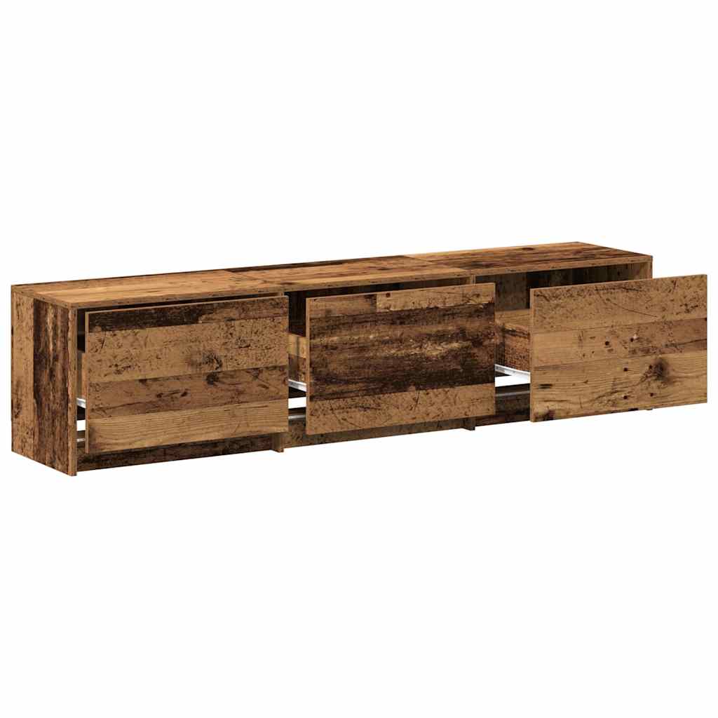 TV Schrank mit LEDs Altholz 162 x 34 x 40 cm Holzwerkstoff