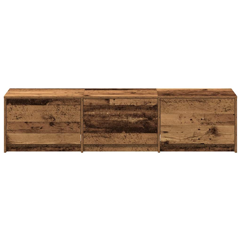 TV Schrank mit LEDs Altholz 162 x 34 x 40 cm Holzwerkstoff