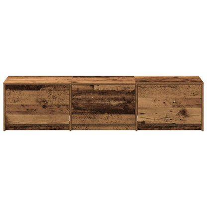 TV Schrank mit LEDs Altholz 162 x 34 x 40 cm Holzwerkstoff