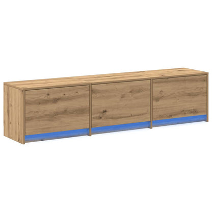 TV Schrank mit LEDs Kunsthandwerk Eiche 162 x 34 x 40 cm