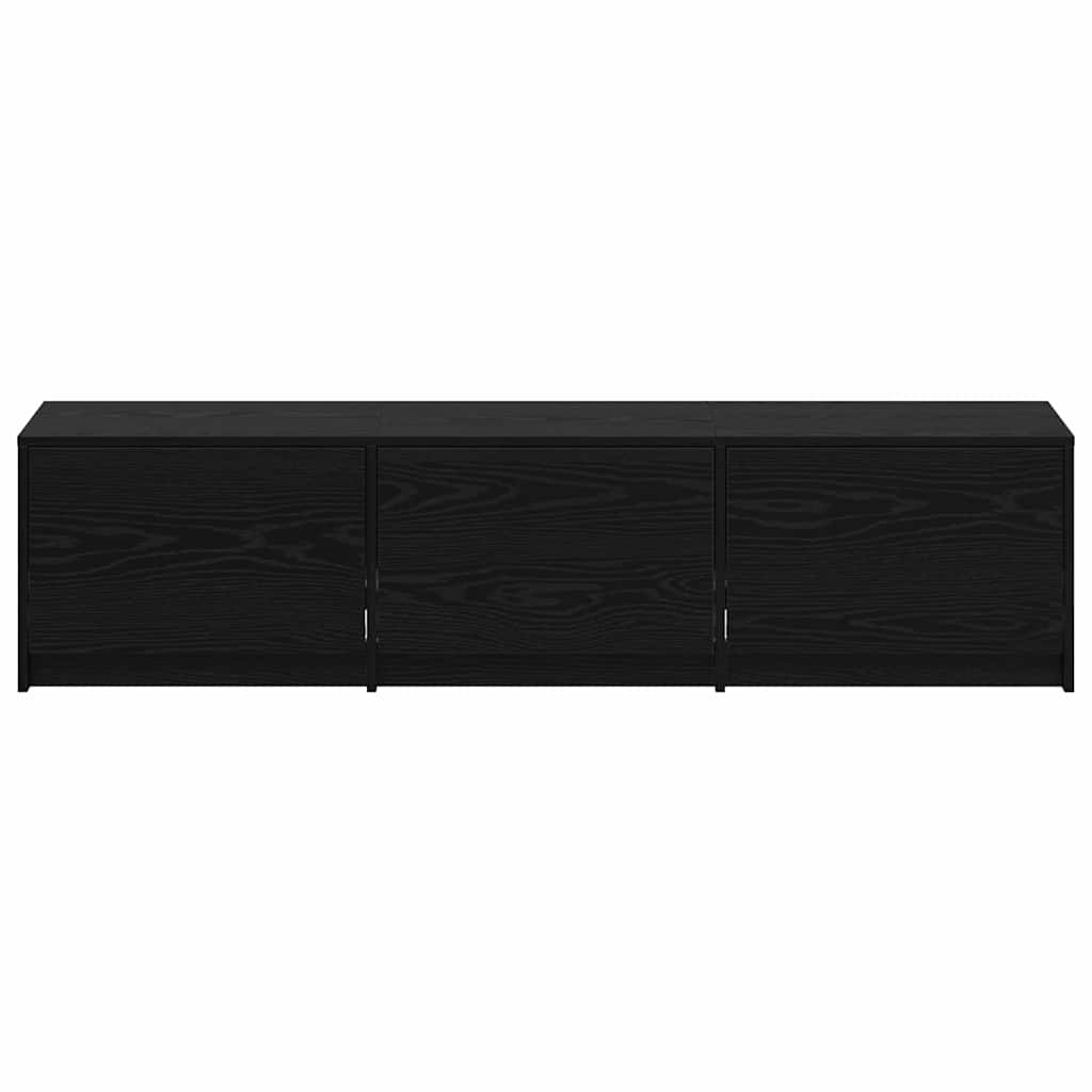 TV Schrank mit LEDs Schwarz Eichen-Optik 162 x 34 x 40 cm
