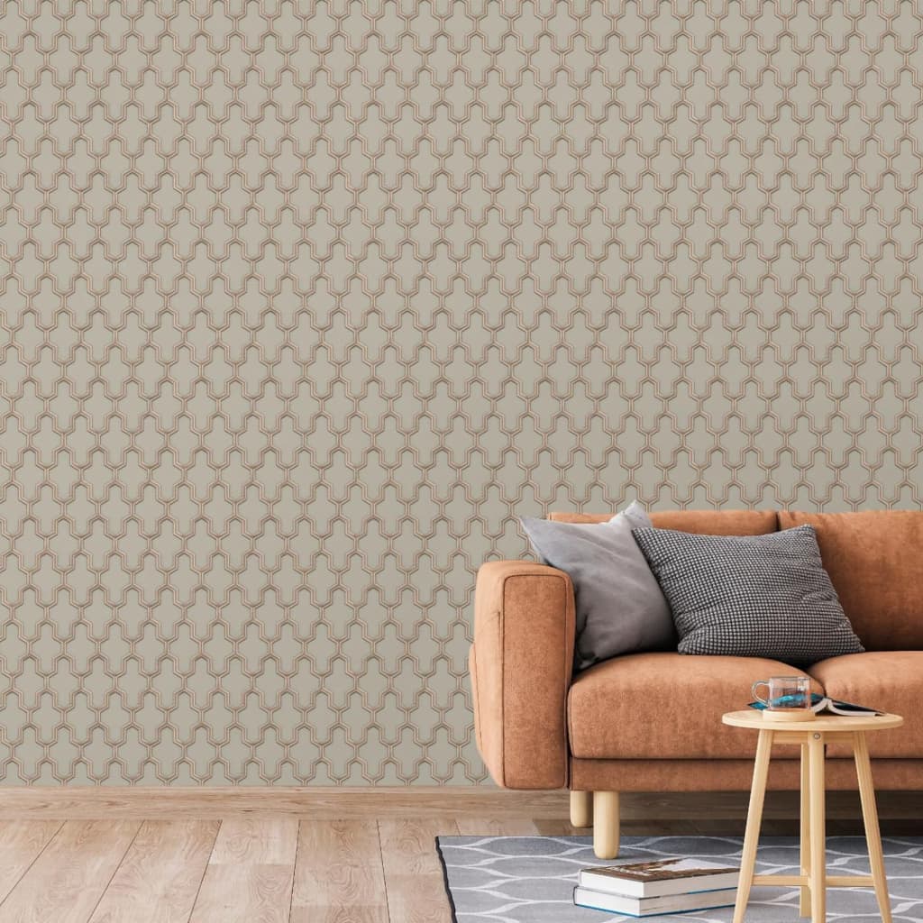 Tapete Geometric Golden und Grün