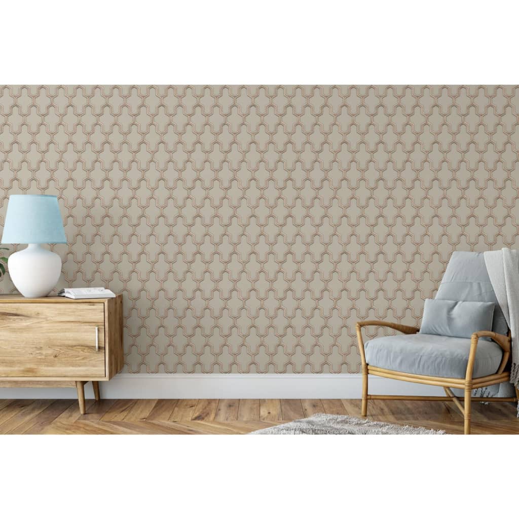 Tapete Geometric Golden und Grün