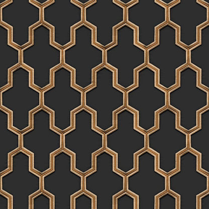 Tapete Geometric Schwarz und Golden