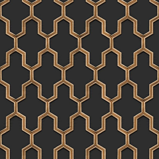 Tapete Geometric Schwarz und Golden