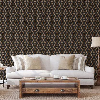Tapete Geometric Schwarz und Golden