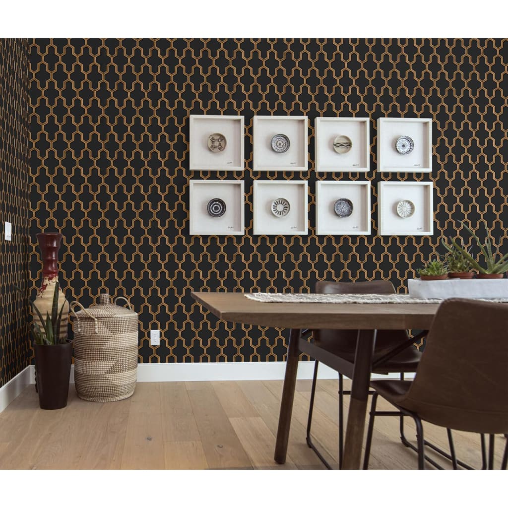 Tapete Geometric Schwarz und Golden