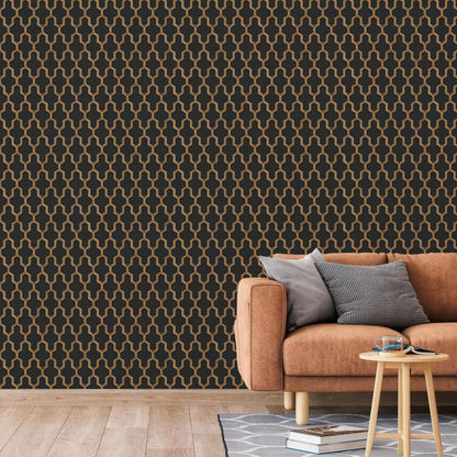 Tapete Geometric Schwarz und Golden
