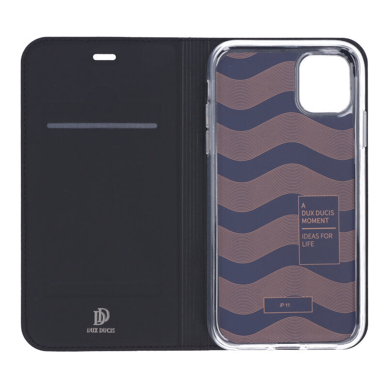 iPhone 11 Schwarz Horizontal Flip Leather Hülle