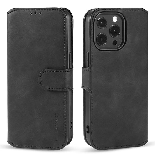 DG.MING Retro Oil Side Horizontal Flip Hülle für iPhone 14 Plus