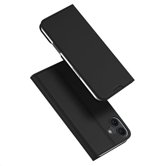 iPhone 16 Plus Schwarz Magnetic Flip Lederhülle