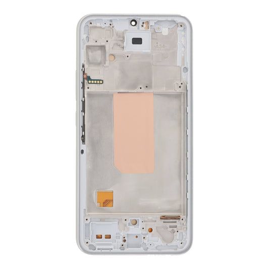 Samsung Galaxy A34 5G Silber Bildschirmersatz mit Rahmen / LCD Display