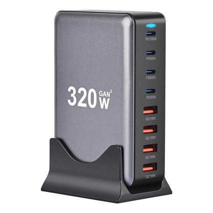 320W 8-in-1 GaN Desktop Schnellladegerät