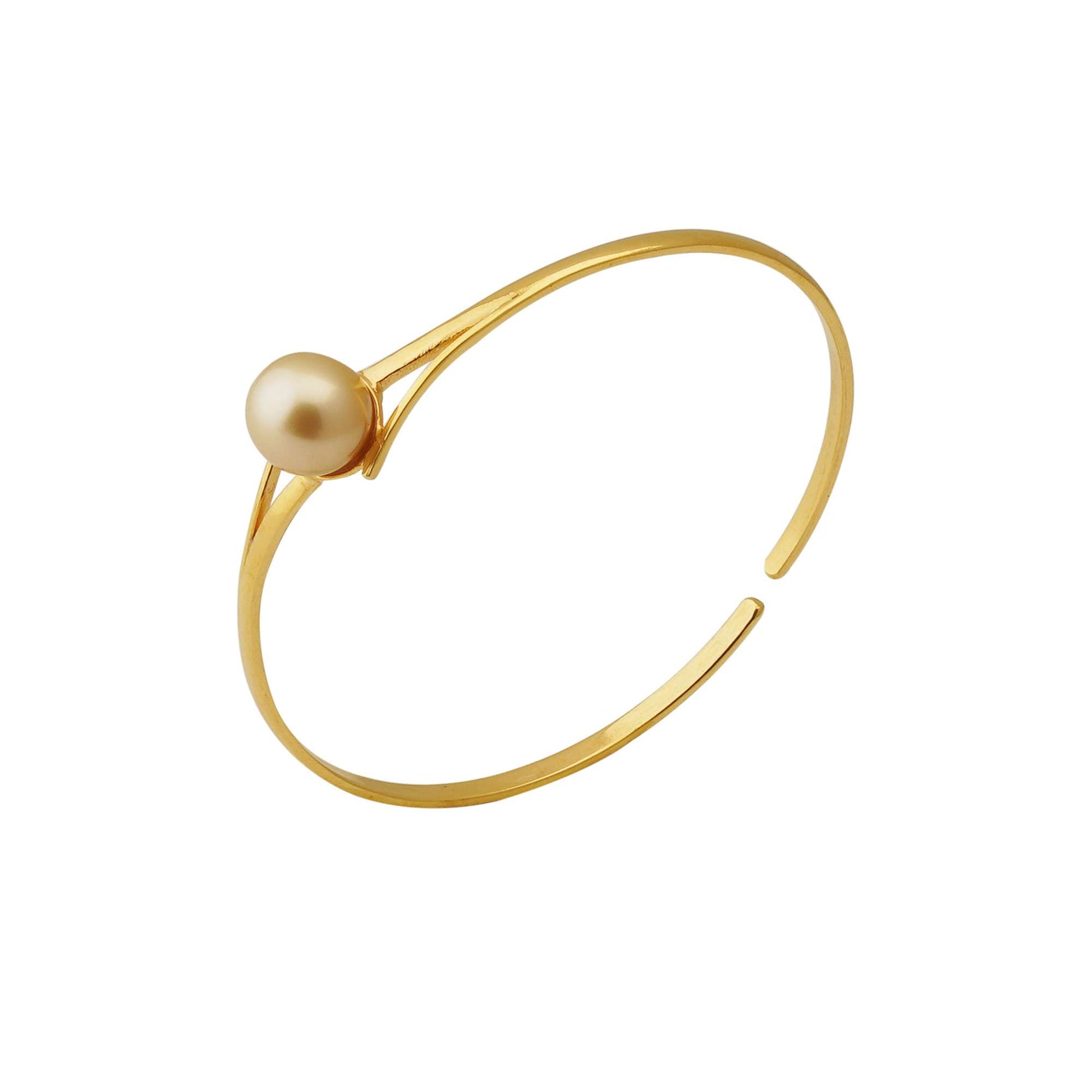 South Sea Golden Pearl 10.5-11.5 mm Adjustable Bracelet in Silver-0