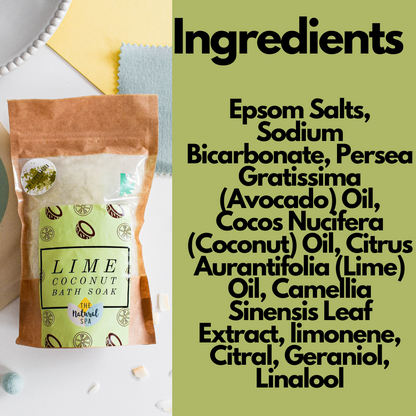 225g Lime and Coconut Bath Soak - Compostable pouch-1