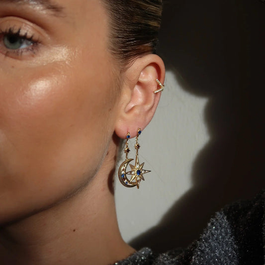 CELESTE MOON & STAR STUDS - Shopgalaxy