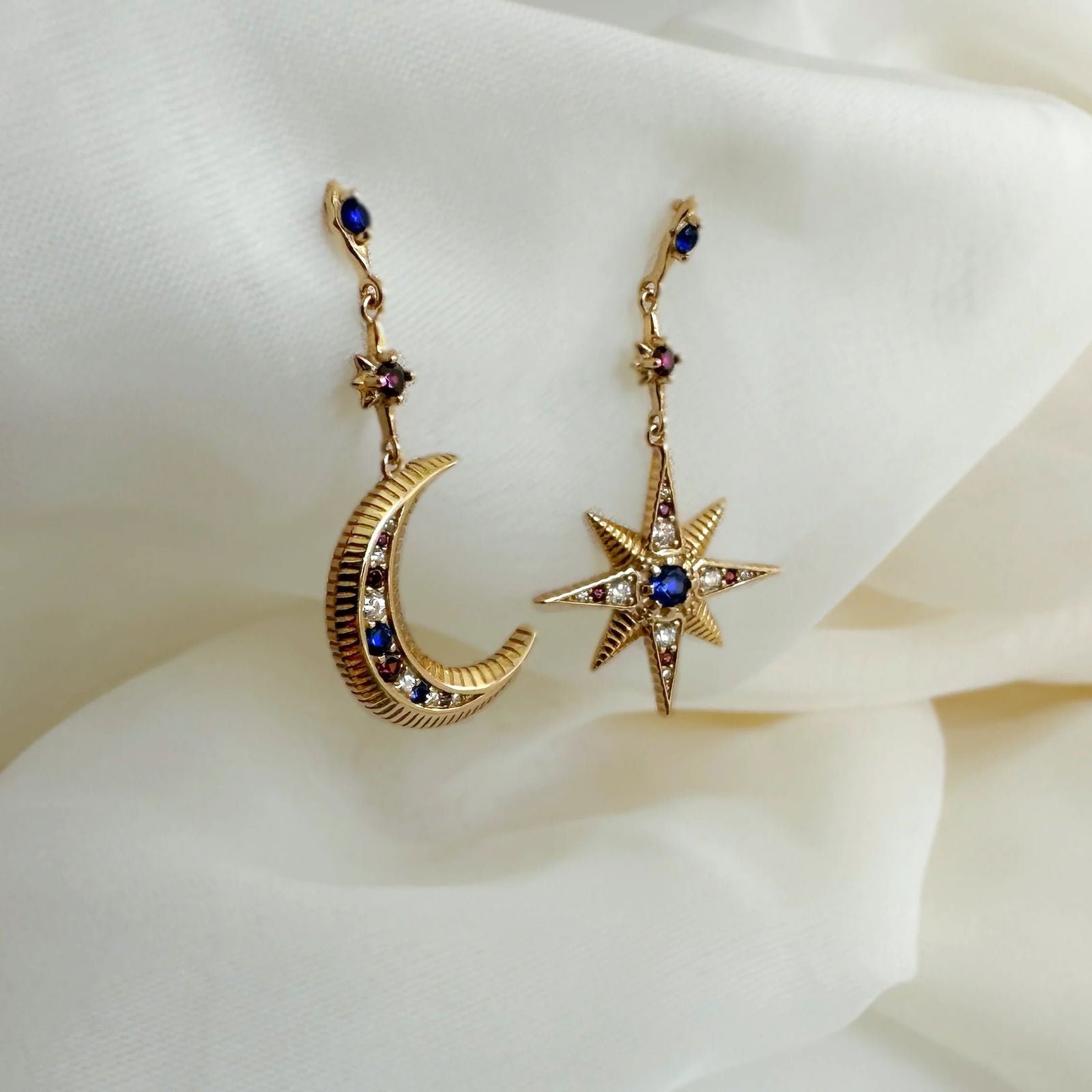 CELESTE MOON & STAR STUDS - Shopgalaxy