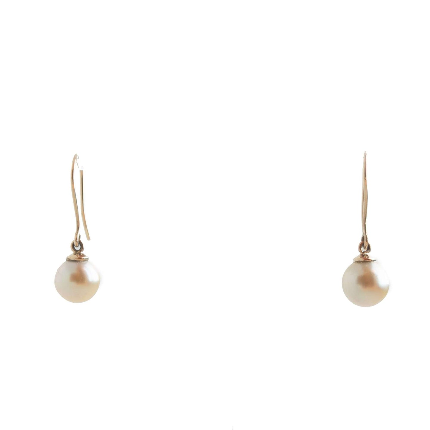 South Sea Golden Pearls French Hook Nantes Earrings in 10 CT Gold 8.5 - 9.5 MM AA+-2