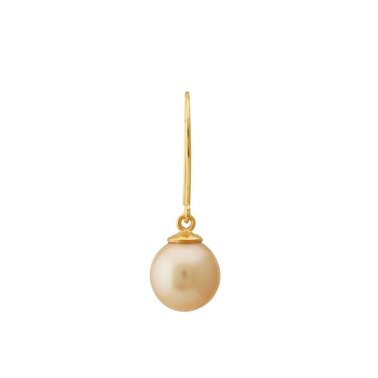 South Sea Golden Pearls French Hook Nantes Earrings in 10 CT Gold 8.5 - 9.5 MM AA+-3