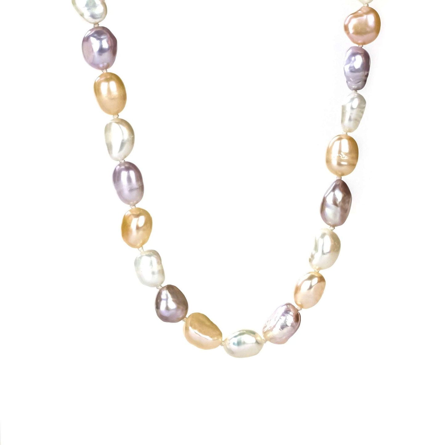 Freshwater Baroque Mixed Colour 29 inches Ascot Strand Necklace 8-9 mm AAA - Shopgalaxy