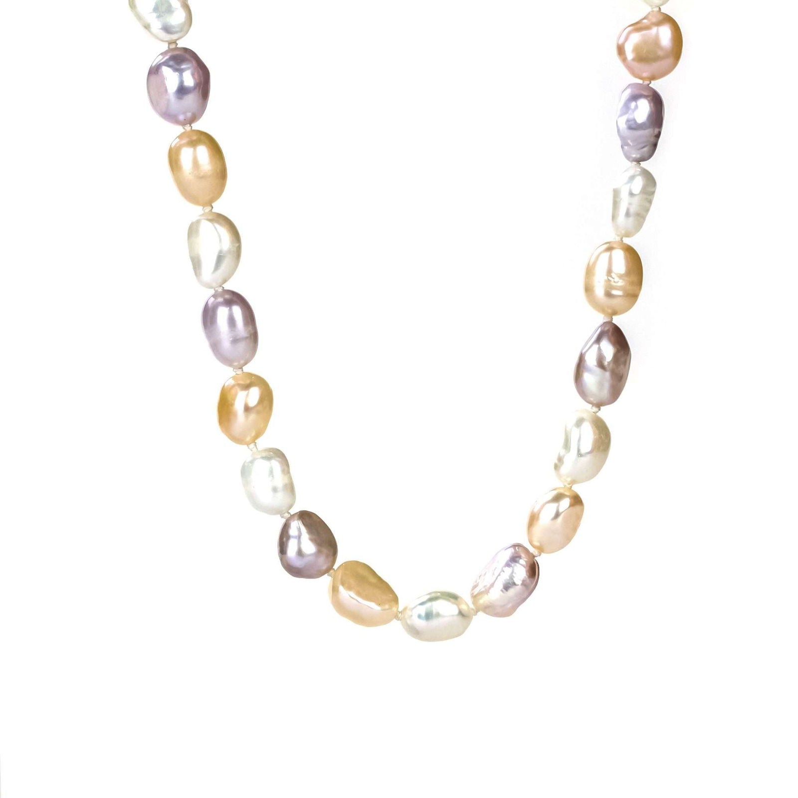 Freshwater Baroque Mixed Colour 29 inches Ascot Strand Necklace 8-9 mm AAA - Shopgalaxy
