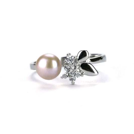 Freshwater Button Shape Purple Pearls Dalkeith Ring 6 mm AAAA - Shopgalaxy