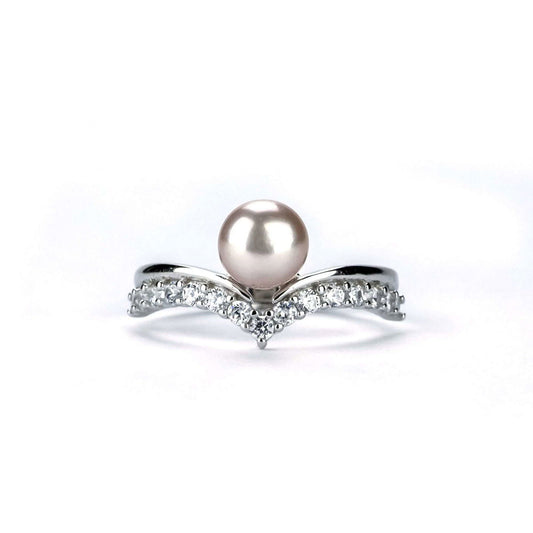 Freshwater Button Shape Purple Pearls Willagee Ring 7 mm AAAA - Shopgalaxy.ch