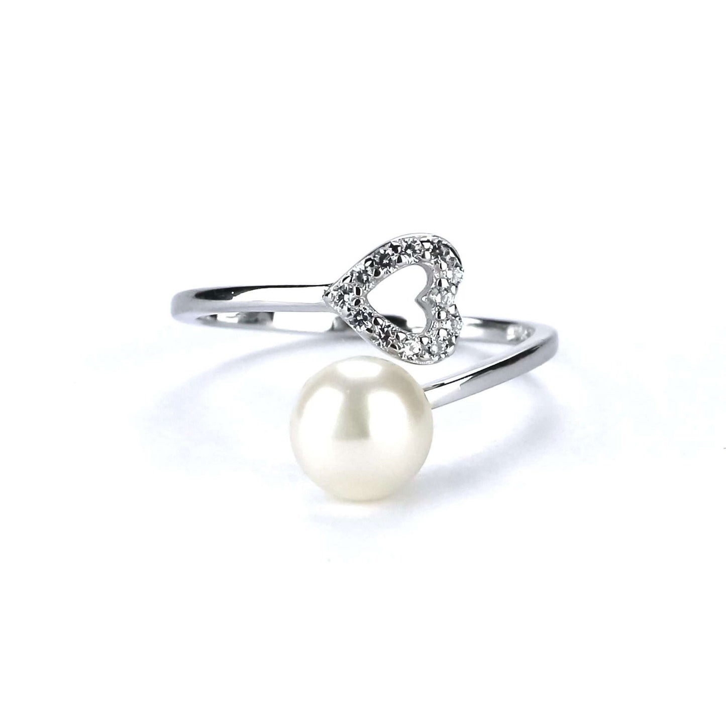 Freshwater Button Shape White Pearls Gelorup Ring 6 mm AAAA - Shopgalaxy