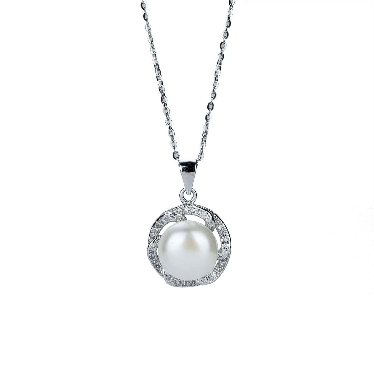 Freshwater Button Shape White Pearls Kensington Pendant 10.5 mm AAAA - Shopgalaxy.ch