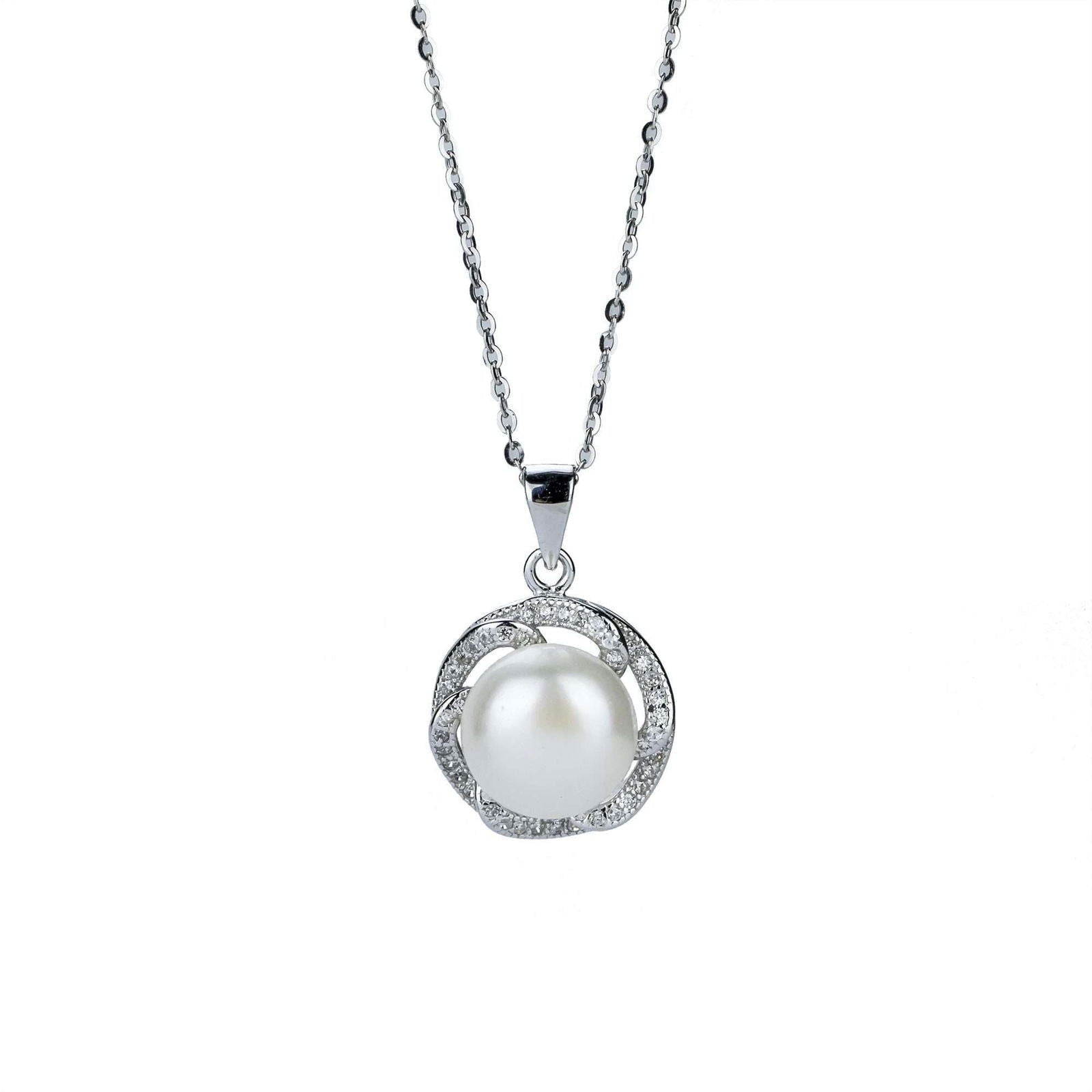Freshwater Button Shape White Pearls Kensington Pendant 10.5 mm AAAA - Shopgalaxy.ch
