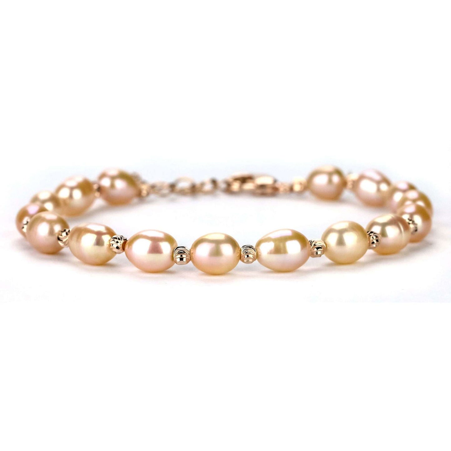 Freshwater Drop Shape Pink St Lucia Bracelet 7 mm AAAA - Shopgalaxy.ch
