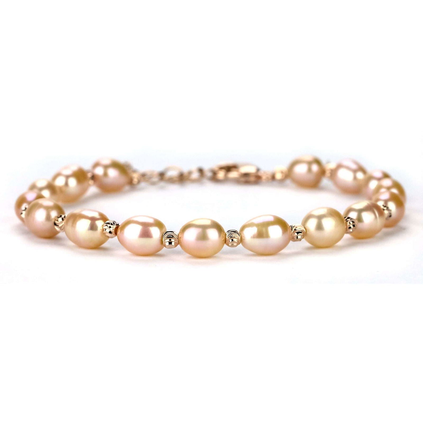 Freshwater Drop Shape Pink St Lucia Bracelet 7 mm AAAA - Shopgalaxy.ch