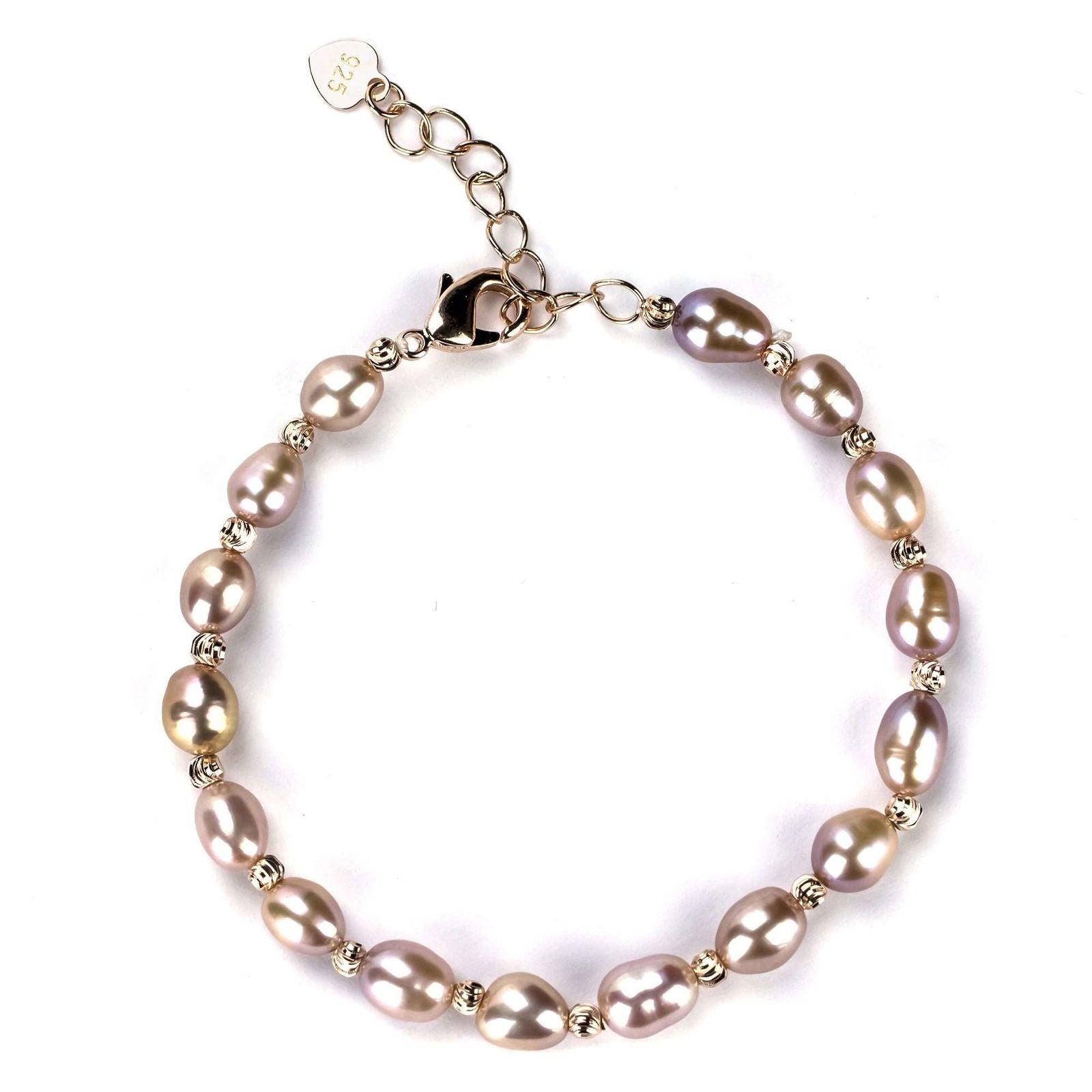 Freshwater Drop Shape Purple St Lucia Bracelet 7 mm AAAA - Shopgalaxy