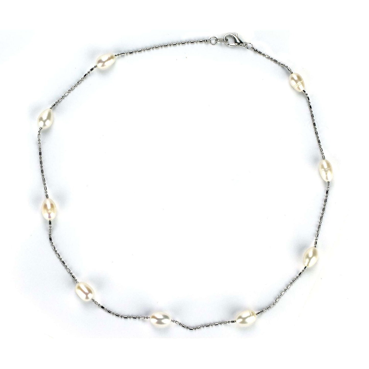 Freshwater Drop Shape White 17.7 inches Hamilton Strand Necklace 8-9 mm AAA - Shopgalaxy