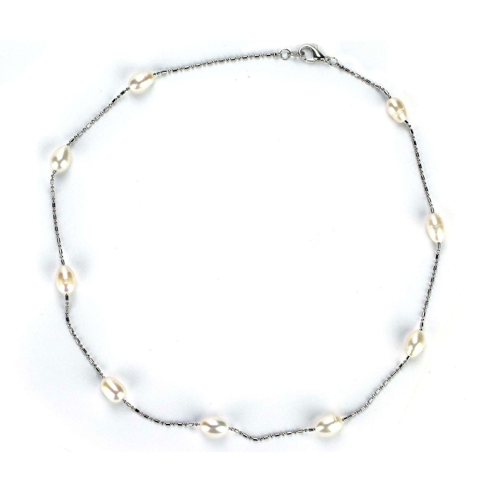 Freshwater Drop Shape White 17.7 inches Hamilton Strand Necklace 8-9 mm AAA - Shopgalaxy